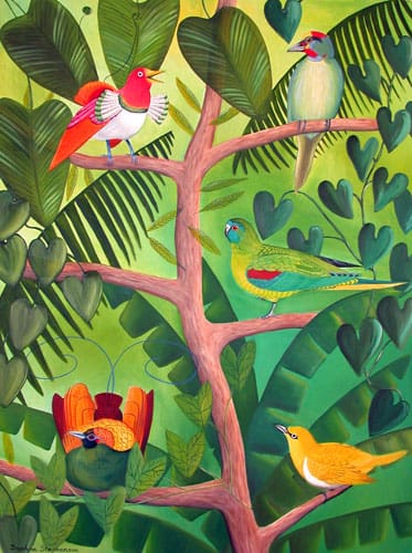 Birds in Green
